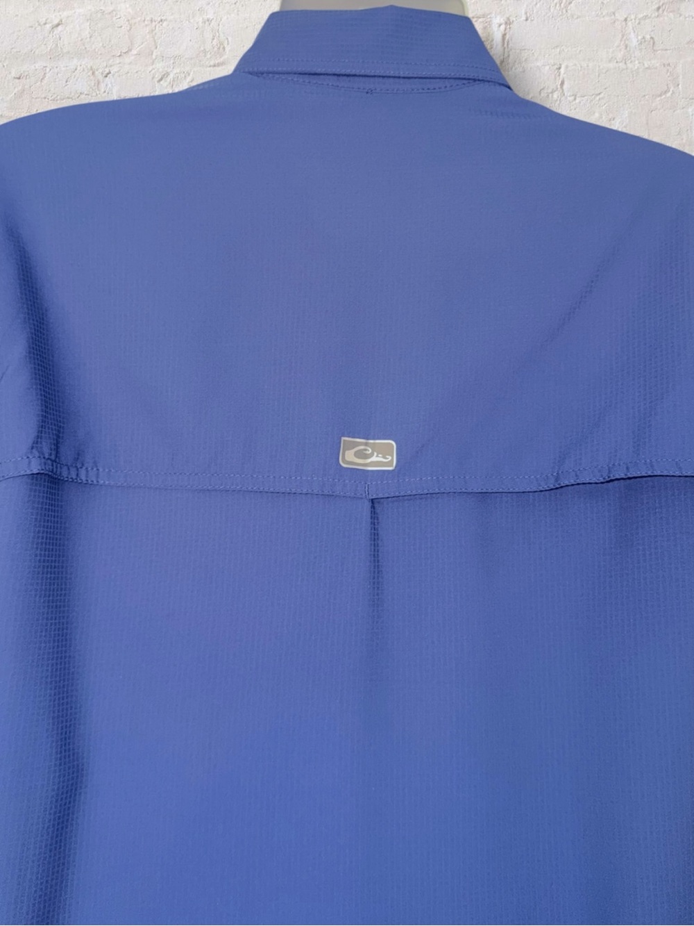 Drake Performance Fishing DPF Shirt Mens Med Blue Vented Short Sleeve Button Up - Picture 5 of 16